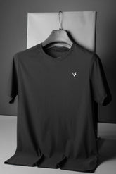 Imported Lycra T Shirt In Black