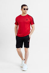 Summer track suit shorts red and black