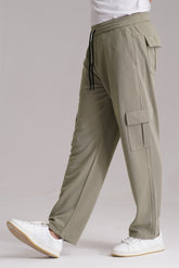 Light Mint Imported Loose Bottom Cargo Trouser - VENARI
