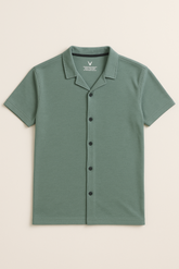 COAT COLLAR SHIRT IN MINT - VENARI