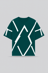 OVERSIZED Thunder BOTTLE GREEN T-SHIRT FOR MEN & WOMEN