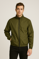MEN'S OLIVE WIND BREAKER JACKET - VENARI