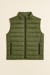 Men's Olive Quilted Puffer Gilet
