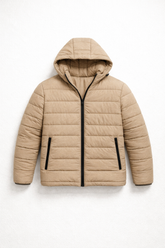 Removable Hood Puffer Jacket - Skin