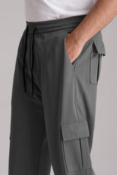 Grey Imported Loose Bottom Cargo Trouser - VENARI