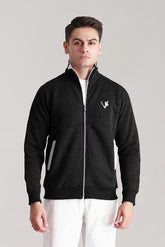 Black Jacket in Cotton Fleece - VENARI