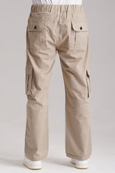 Beige Six Pocket Cargo Pant - VENARI
