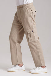 Beige Six Pocket Cargo Pant - VENARI