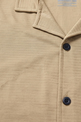 Beige Cuban Collar Shirt - VENARI