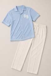 Monaco Relaxed Fit Set - Sky/White