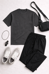 oversized combo set 2 - CAHRCOAL Grey/black