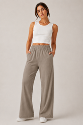 LUNA WIDE LEG TROUSER - STONE