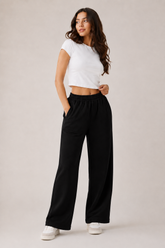 LUNA WIDE LEG TROUSER - BLACK