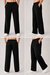 LUNA WIDE LEG TROUSER - BLACK