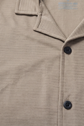 Light Brown Cuban Collar Shirt - VENARI