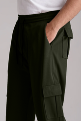 Olive Imported Loose Bottom Cargo Trouser - VENARI
