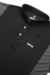 VENARI FRONT SLOGAN POLO SHIRT - BLACK