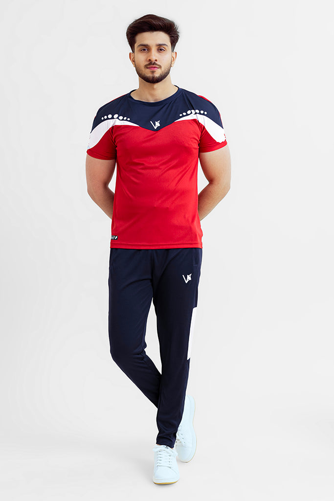 Red and Blue Designed track suit