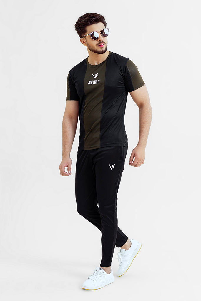 Black Men's Tracksuit in Pakistan - Front View